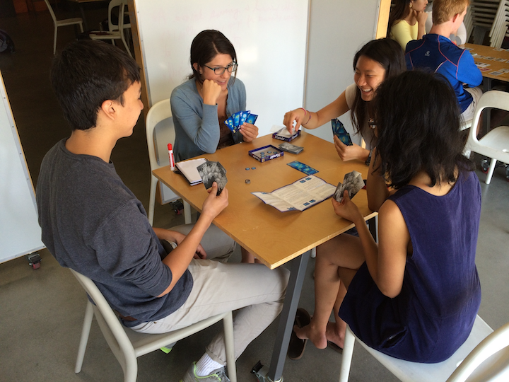 Stanford students playing a tabletop game